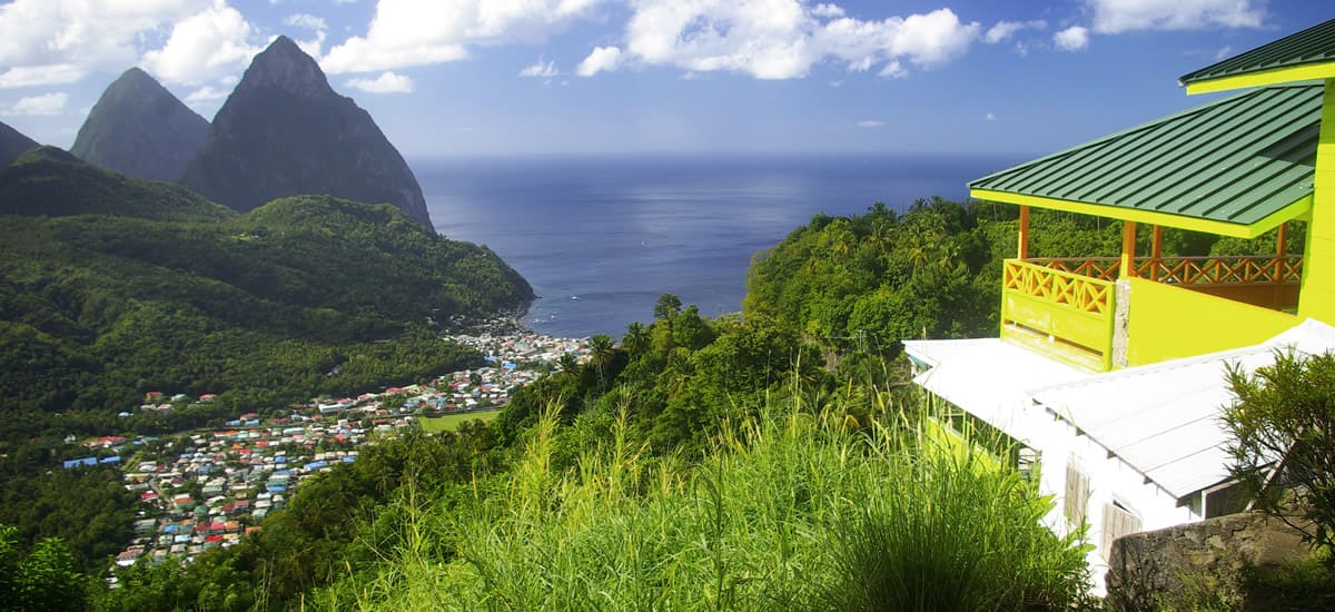 House overlooking the Pitons in St Lucia