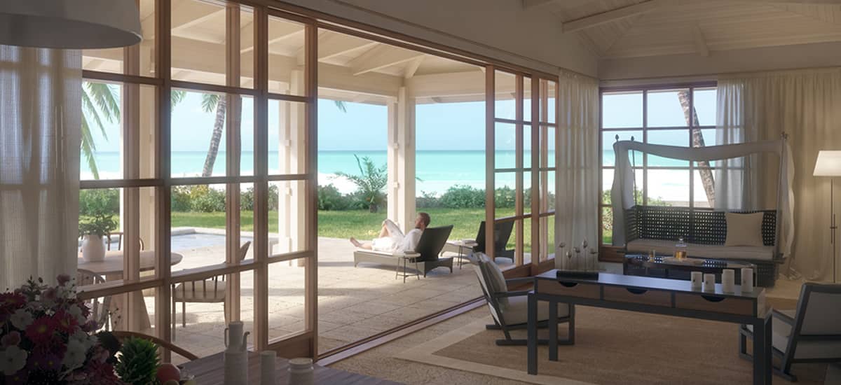 Firefly Villas Bequia - property interior with beach view