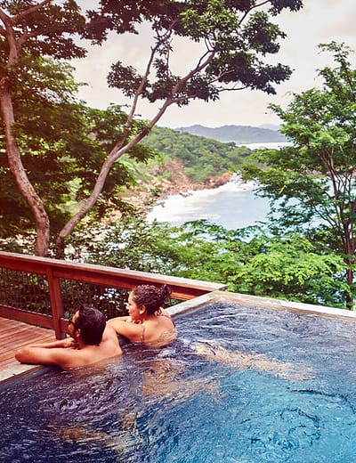 Couple relaxing in a pool in Nicaragua