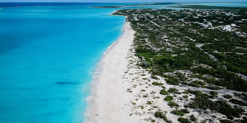 Beautiful Grace Bay Beach on Providenciales in the Turks & Caicos Islands
