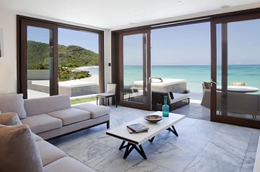 Beachfront apartments for sale, Antigua - living room