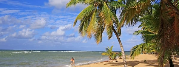 A beautiful beach in Las Terrenas in the Dominican Republic