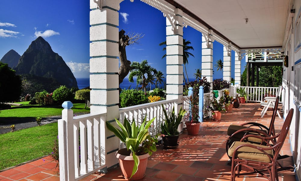 Boutique hotel for sale, Soufriere, St Lucia - terrace