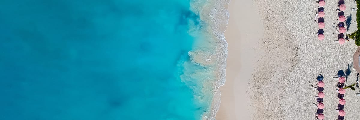 Grace Bay Beach, Providenciales, Turks & Caicos Islands - Birds Eye View