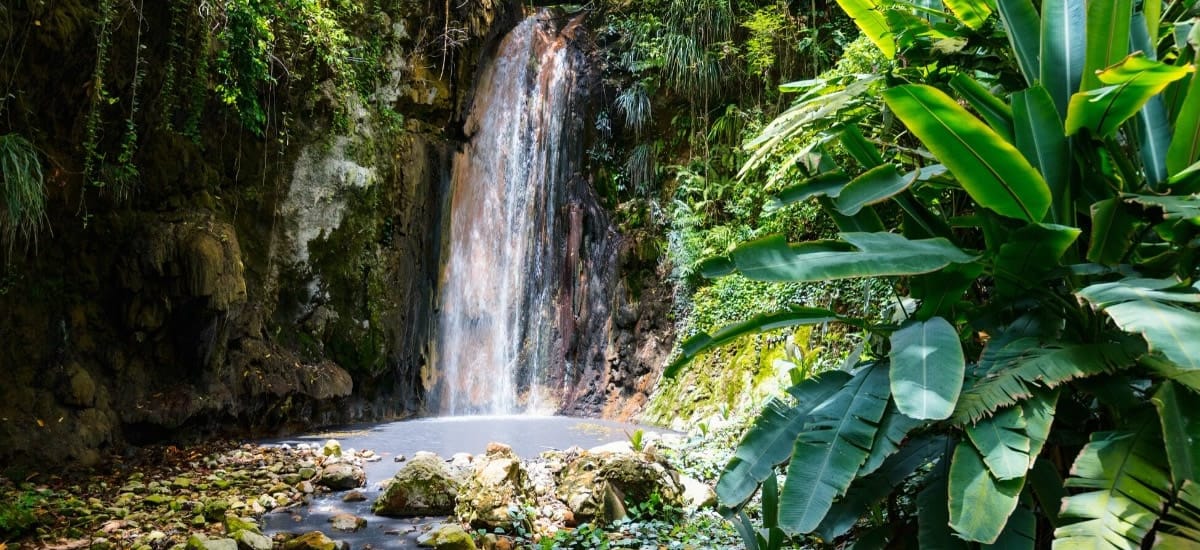Retire in St Lucia and enjoy breathtaking scenery such as the Diamond Waterfall every day