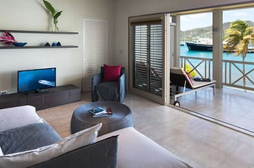 Beachfront apartments for sale, Falmouth Harbour, Antigua - living room