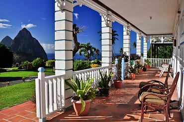 Boutique hotel for sale, Soufriere, St Lucia - terrace