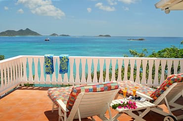 Home for sale, Carriacou, Grenada Grenadines - terrace & sea view
