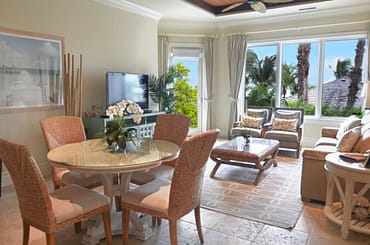 Luxury condos for sale, Great Exuma, Bahamas - dining & living
