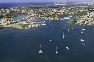 Spanish Water, Curacao - aerial view
