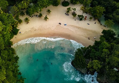 Beach in Jamaica - aerial view