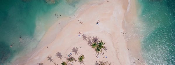 Beautiful beach in the Caribbean - aerial view