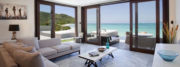 Beachfront apartments for sale, Antigua - living room