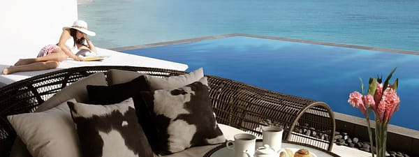 Beachfront home for sale, Antigua - pool & view