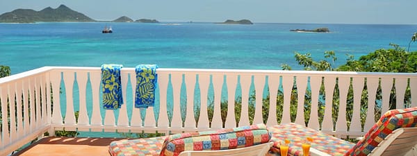 Home for sale, Carriacou, Grenada Grenadines - terrace & sea view