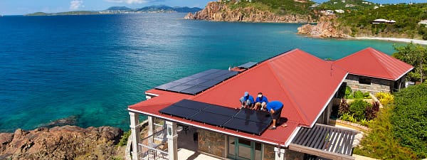 Fitting solar panels in the Caribbean