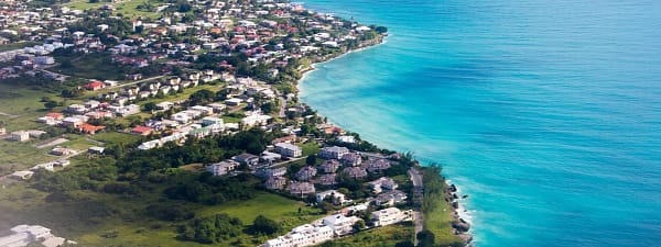 The coast of Barbados - aerial view