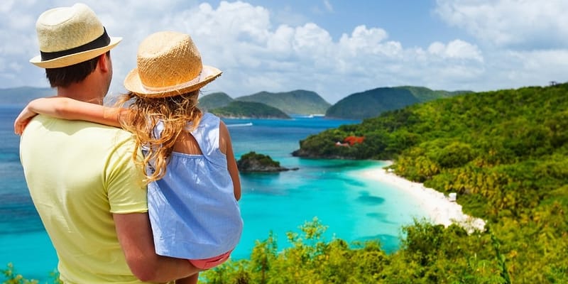 Father and daughter in the Caribbean