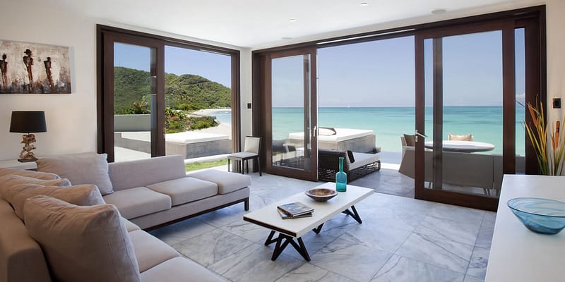 Beachfront apartments for sale, Antigua - living room