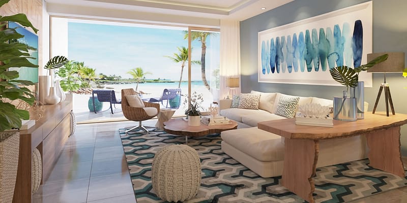 Luxury Beachfront Apartments for Sale, Cap Cana, Dominican Republic - living room