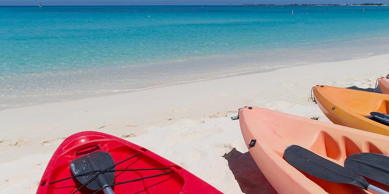 Kayaks on Seven Mile Beach, Grand Cayman