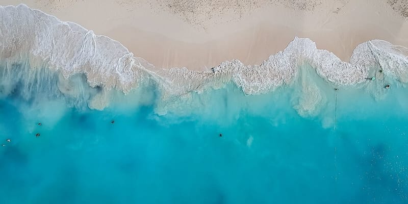 Grace Bay Beach in Providenciales, Turks & Caicos - aerial view