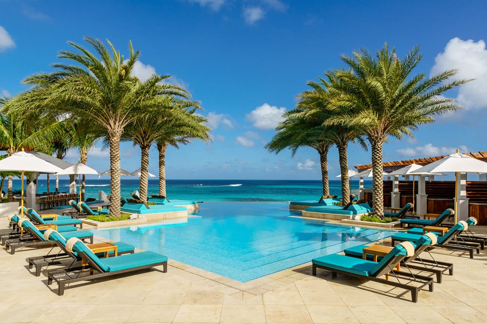 The oceanfront infinity pool at Zemi Beach House, Anguilla