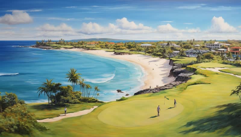 Caribbean golf real estate artwork