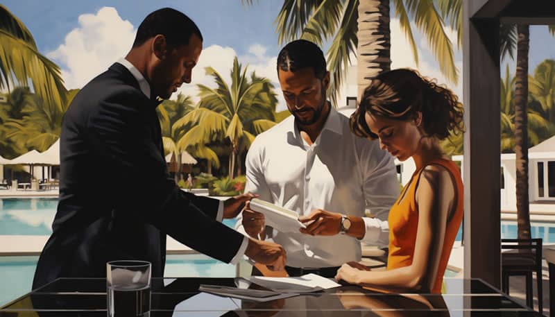 Caribbean real estate agents artwork