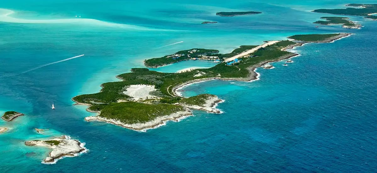 222 acre private island with marina for sale in Exuma Cays, Bahamas